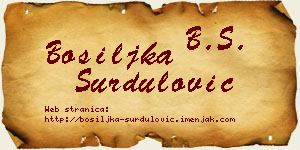 Bosiljka Surdulović vizit kartica